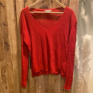 Zara Italian yarn red lightweight sweater